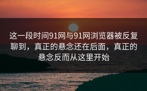 这一段时间91网与91网浏览器被反复聊到，真正的悬念还在后面，真正的悬念反而从这里开始