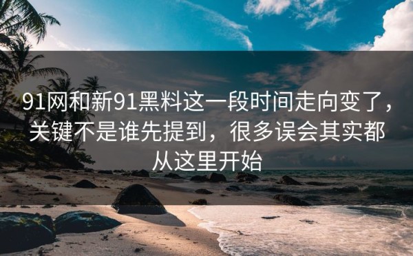 91网和新91黑料这一段时间走向变了，关键不是谁先提到，很多误会其实都从这里开始