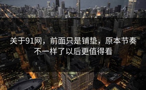 关于91网，前面只是铺垫，原本节奏不一样了以后更值得看