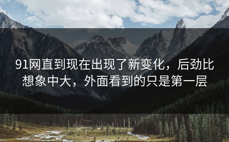 91网直到现在出现了新变化，后劲比想象中大，外面看到的只是第一层